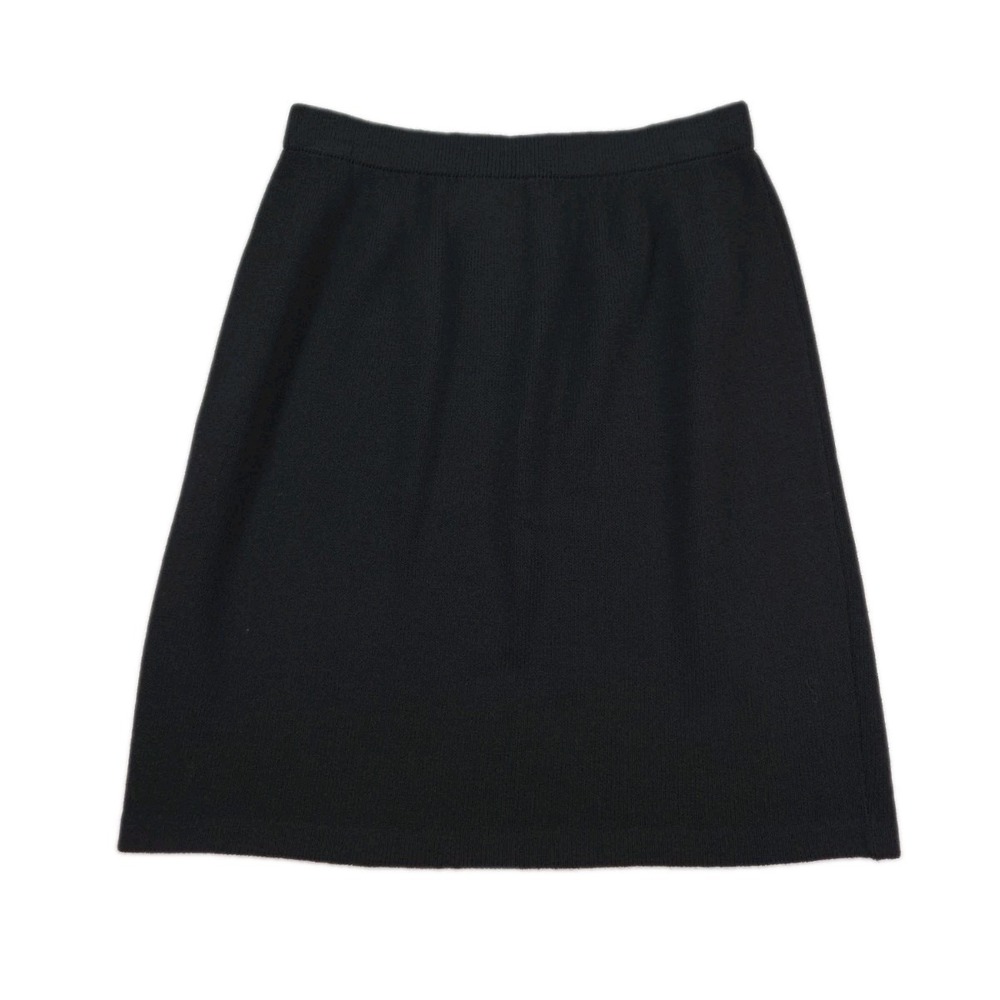 St John Collection Pencil Knit Skirt Size 6  Wool Womens Black Elastic Waist